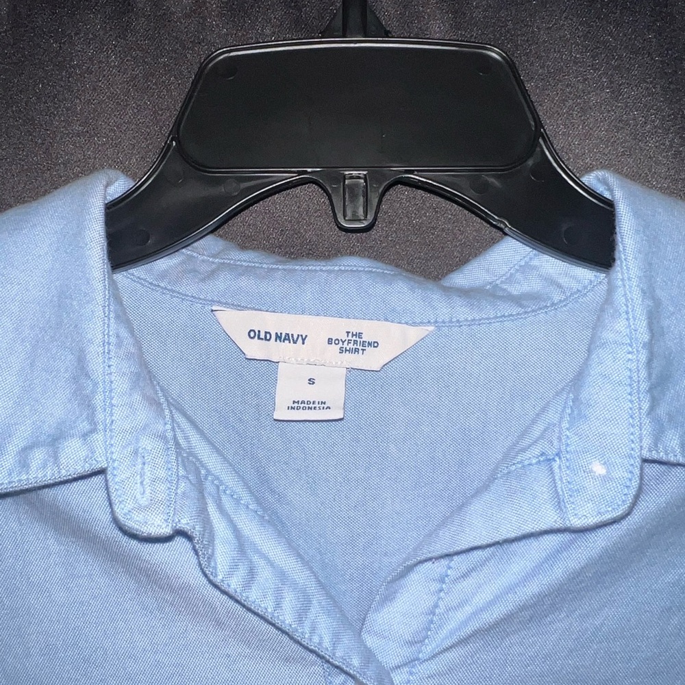 Old Navy The Boyfriend Shirt Oxford Blue - Picture 6 of 6
